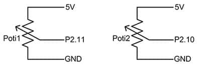 Infineon XMC1202 到電位計的連接圖示