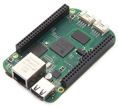BeagleBone Green 開發板使用帶 ARM Cortex-A8 核心的 1 GHz Sitara 處理器。